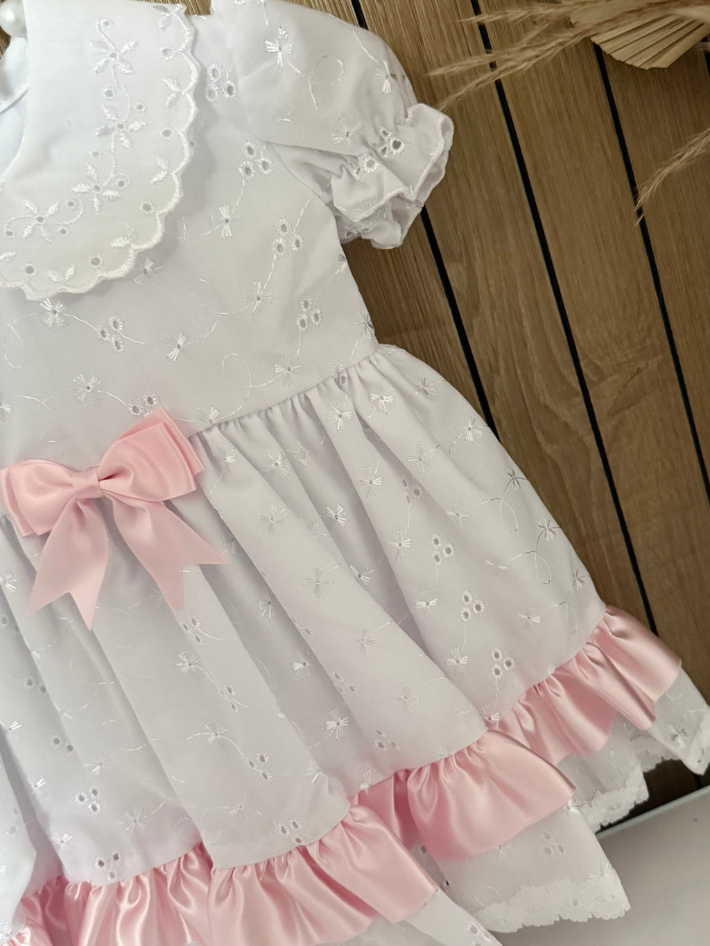 Broderie Anglaise White Dress & Matching Pants