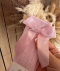 Soft-To-Touch Pink Knee High Bow Socks
