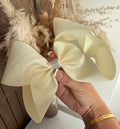 XL 8” Ivory Diamanté Bow Hairclip