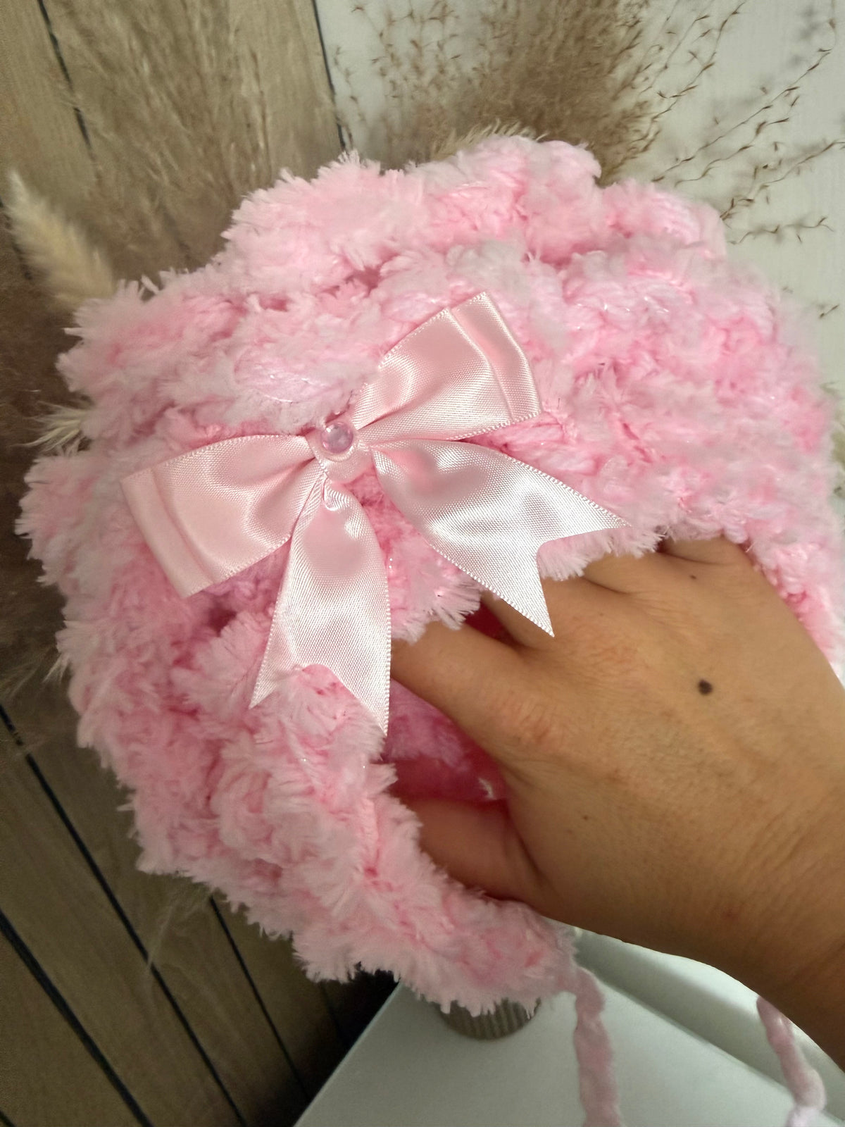 Pink Wool Bonnet & Mittens