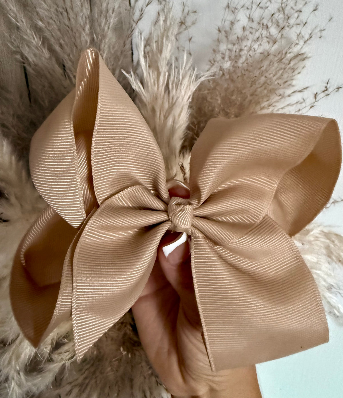 Large Caramel Bow Hairclip