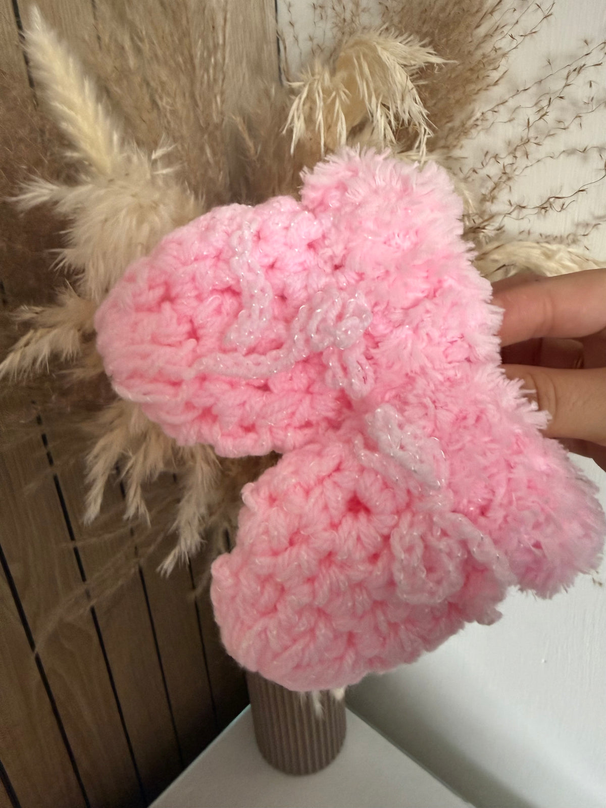 Pink Wool Bonnet & Mittens