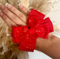 Red Sparkly Bow Headband
