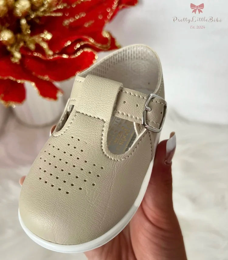 Boys Hard Sole Beige Shoes