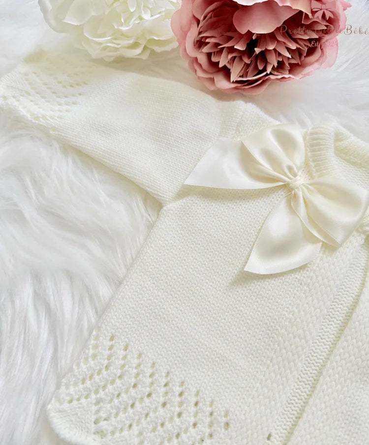 Cream Spanish Double Bow Cardigan