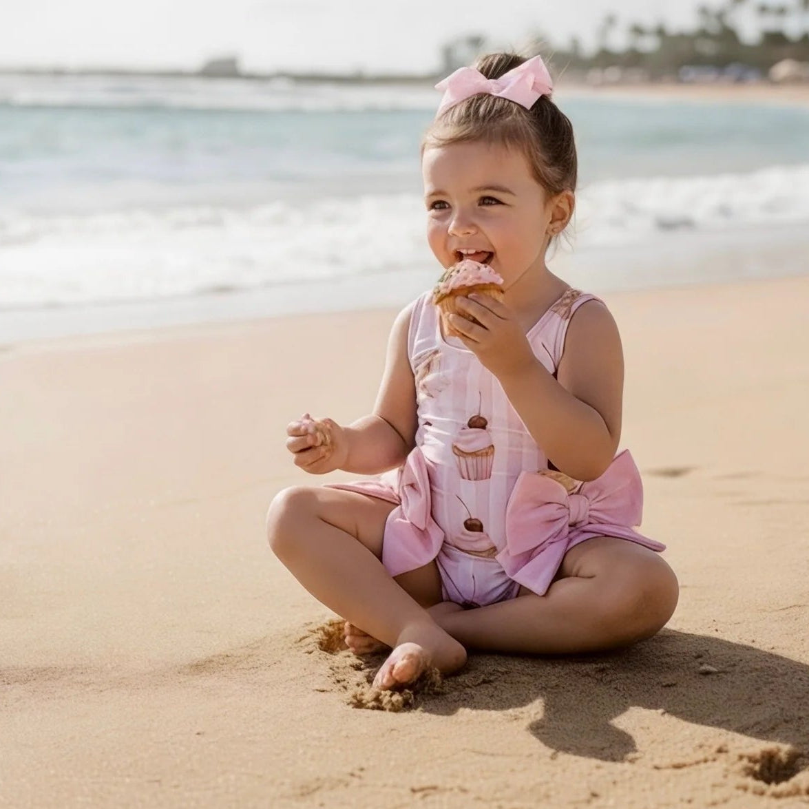 Cup Cake Swimsuit With Bows