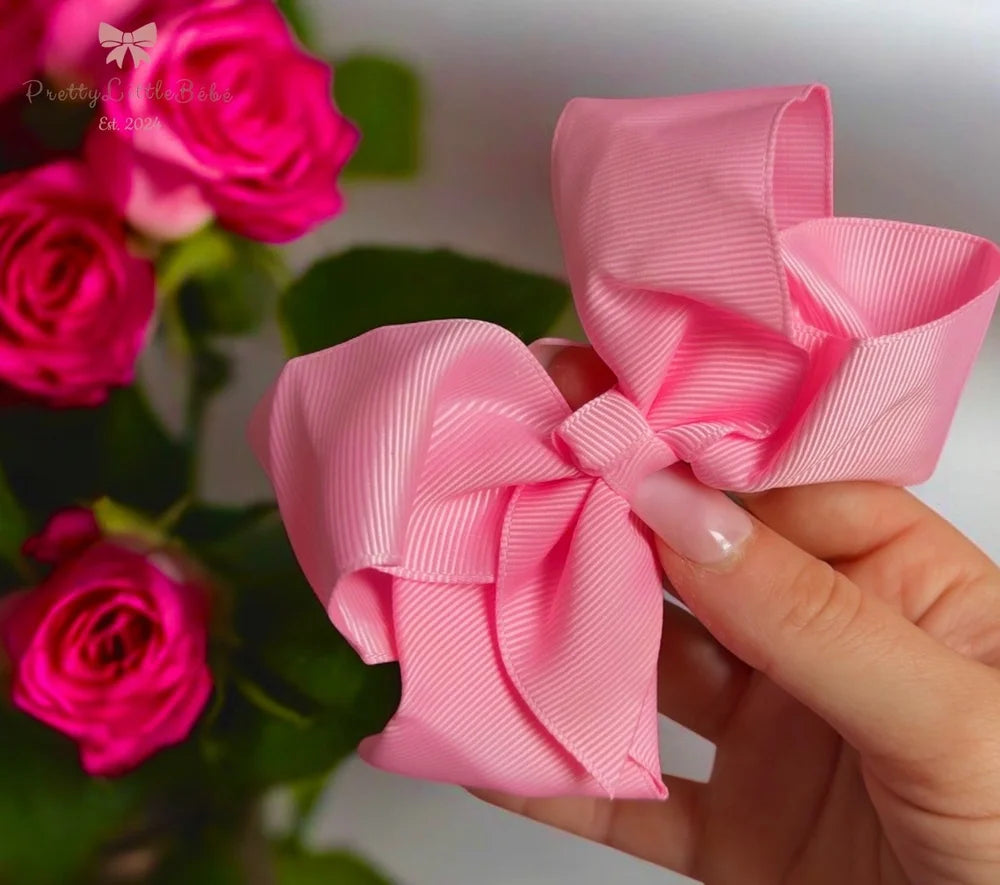 Large Pink Bow Hairclip