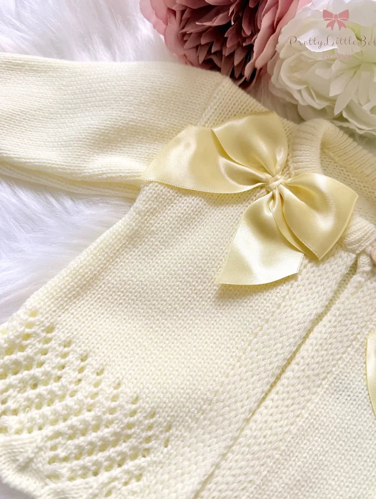 Lemon Spanish Double Bow Cardigan