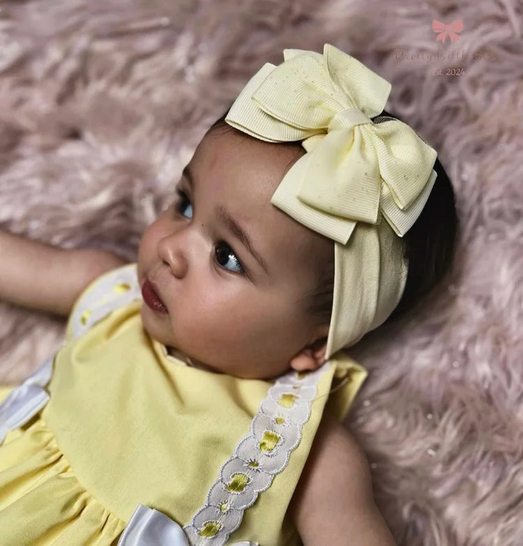 Lemon Sparkly Bow Headband