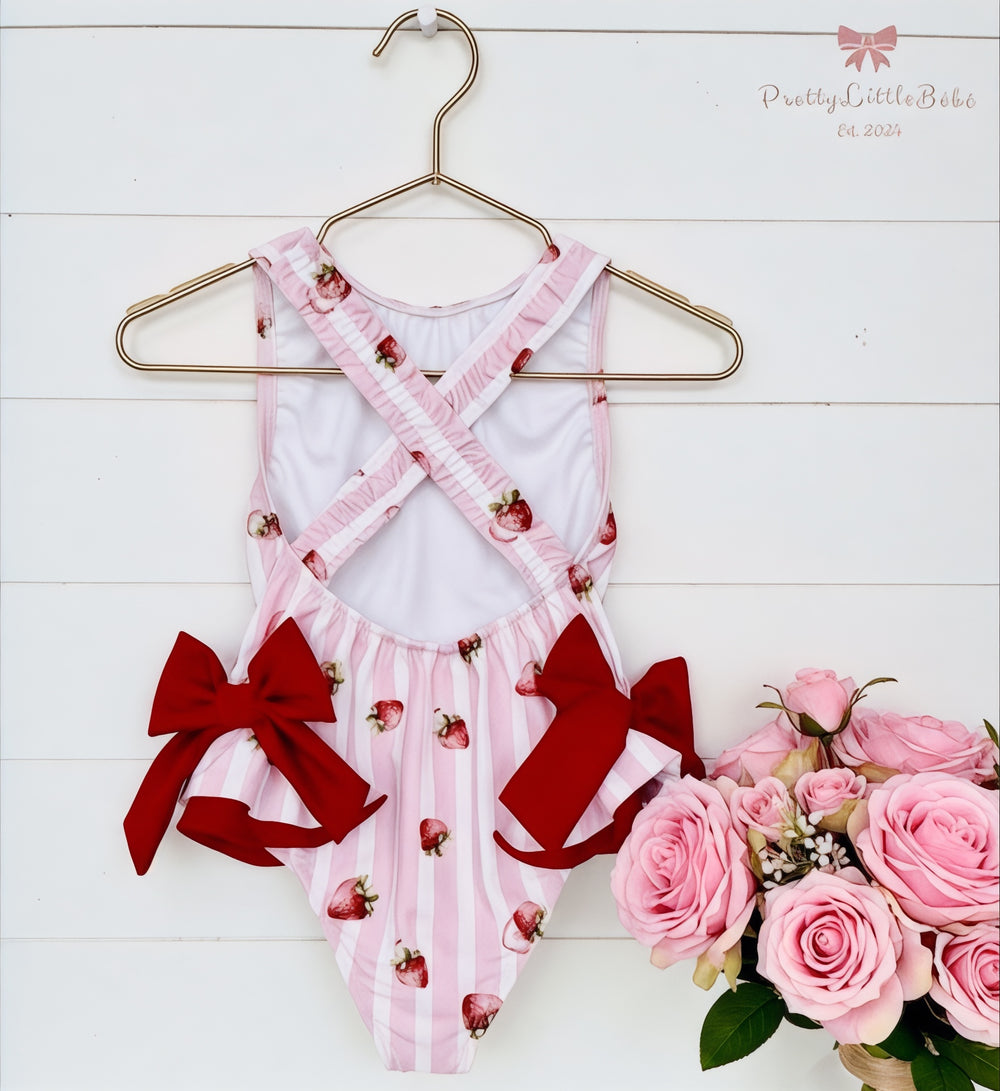 Strawberry Swimsuit With Bows