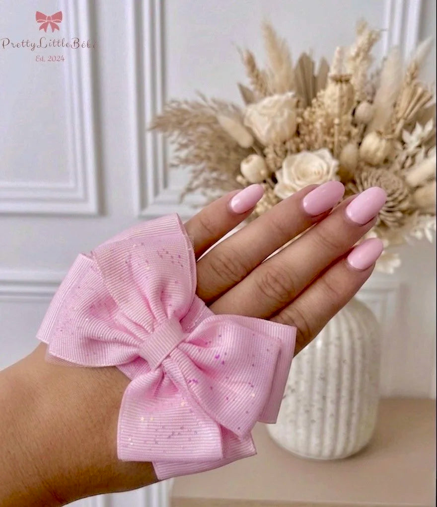 Pink Sparkly Bow Headband
