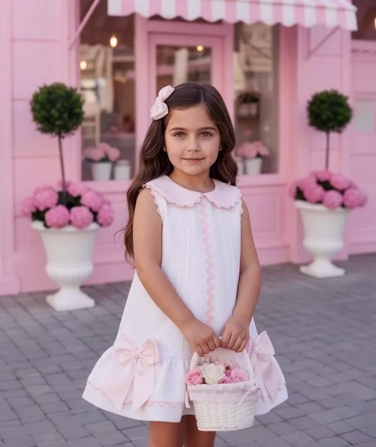Pink Waffle Lace Dress