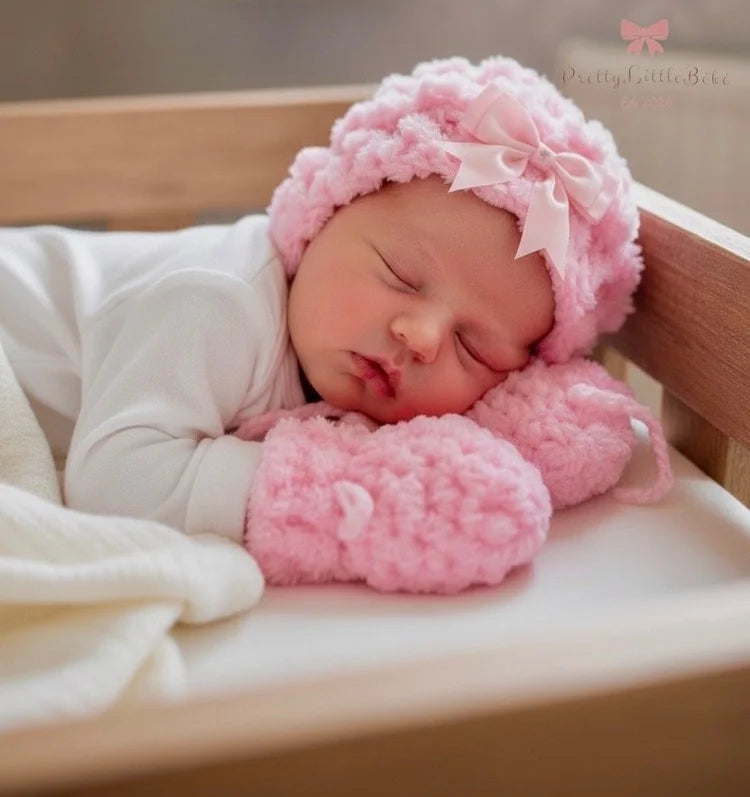 Pink Wool Bonnet & Mittens