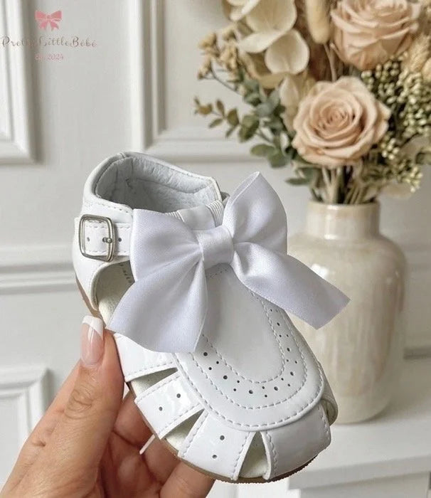Sevva Detachable Bow Sandals - White