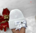 White Diamanté Bow Hat