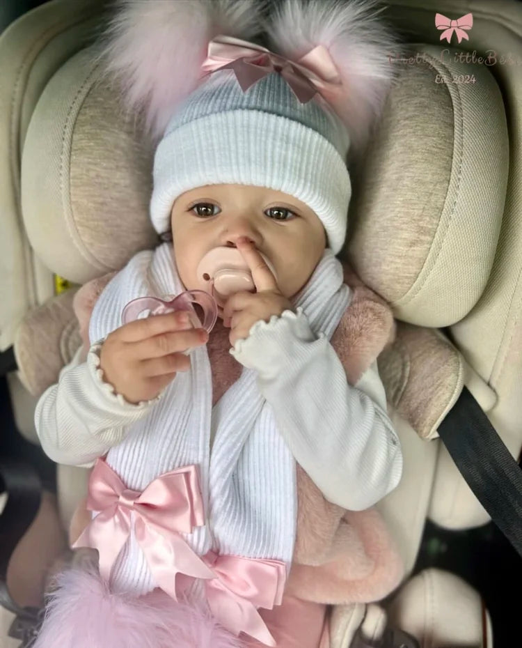 White & Pink Scarf With Big Bow
