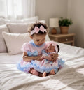 Fairytale Pink Dress With Blue Ruffles